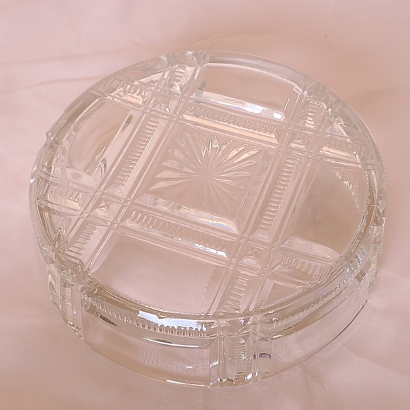 Antique Duncan & Sons Glass Cryptic Zipper Nova Scotia Ribbon Stars Candy Dish - Picture 9 of 9